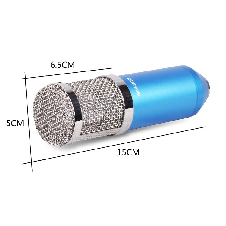 BM-800 3.5mm Studio Recording Wired Condenser Sound Microphone with Shock Mount, Compatible with PC / Mac for Live Broadcast Show, KTV, etc.(Blue) - Consumer Electronics by buy2fix | Online Shopping UK | buy2fix