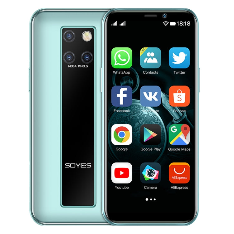 SOYES S10H, 3GB+64GB, Face Identification, 3.46 inch Android 9.0 MTK6739CW Quad Core up to 1.28GHz, Dual SIM, Bluetooth, WiFi, GPS, Network: 4G(Emerald) - SOYES by SOYES | Online Shopping UK | buy2fix