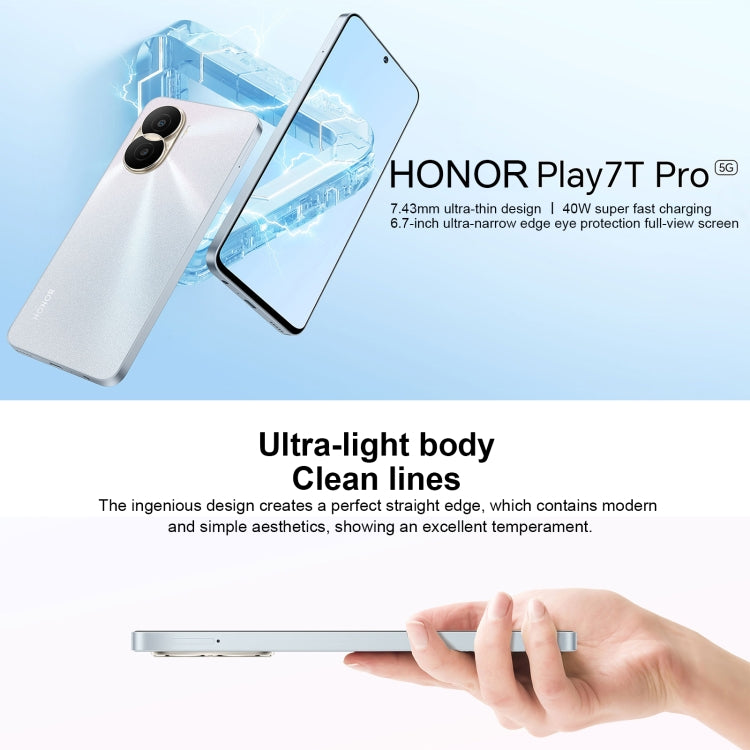 Honor Play7T Pro DIO-AN00, 50MP Camera, 8GB+256GB, China Version, Dual Back Cameras, Side Fingerprint Identification, 4000mAh Battery, 6.7inch Magic UI 6.1 / Android 12  Dimensity 6020 Octa Core, Network: 5G, OTG, Not Support Google Play(Black) - Honor by Huawei | Online Shopping UK | buy2fix