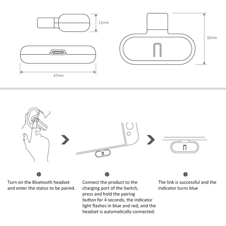 GuliKit GB1 Bluetooth Wireless Headset Receiver Adapter Audio Transmitter for NS Switch - Adapter by buy2fix | Online Shopping UK | buy2fix