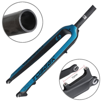 TOSEEK Ultra Light 26 Inch 385mm Mountain Bike Full Carbon Front Fork Straight Tube Disc Brake(Blue) - Front Fork by TOSEEK | Online Shopping UK | buy2fix