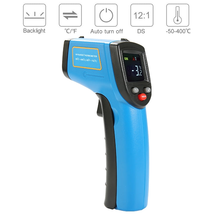 GM333A Portable Digital Laser Point Infrared Thermometer, Temperature Range: -50-400 Celsius Degree - Consumer Electronics by buy2fix | Online Shopping UK | buy2fix