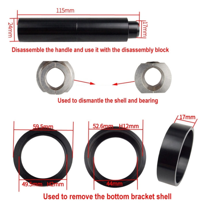 BIKERSAY BT040S2 Bicycle Press-in Type Axis Bracket Static Installation Removal Tool Set, Professional Edition - Outdoor & Sports by BIKERSAY | Online Shopping UK | buy2fix