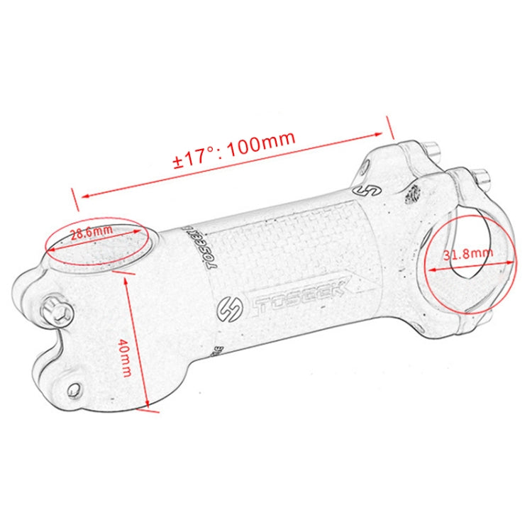 TOSEEK Road Mountain Bike Ultra-light Handlebar Stem Riser Faucet, Size: 17 Degree, 100mm (Gloss) - Outdoor & Sports by TOSEEK | Online Shopping UK | buy2fix