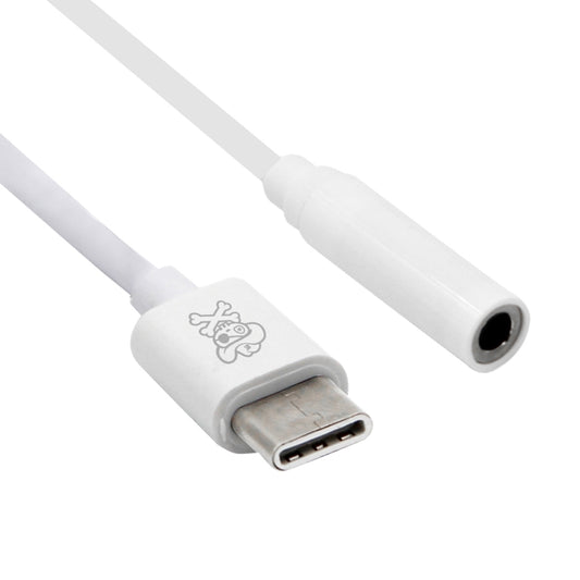 ENKAY Hat-Prince USB-C / Type-C to 3.5mm ABS Audio Adapter, Length: about 10cm(White) - Type-C Adapter by ENKAY | Online Shopping UK | buy2fix