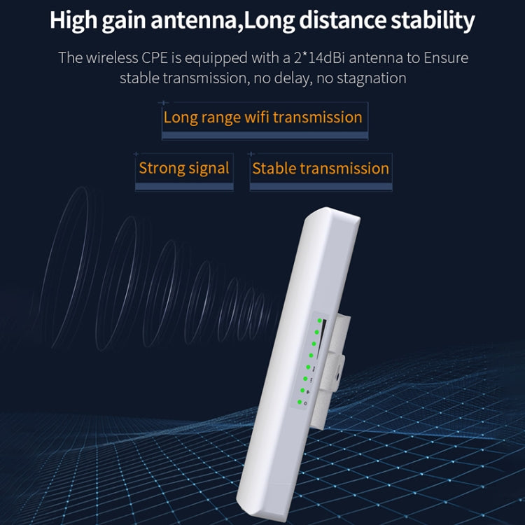 COMFAST CF-E312A Qualcomm AR9344 5.8GHz 300Mbps/s Outdoor ABS Wireless Network Bridge with POE Adapter - Network Hardware by COMFAST | Online Shopping UK | buy2fix