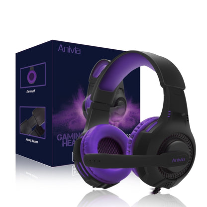 SADES AH-68 3.5mm Plug Wire-controlled E-sports Gaming Headset with Retractable Microphone, Cable Length: 2m(Black purple) - Multimedia Headset by SADES | Online Shopping UK | buy2fix