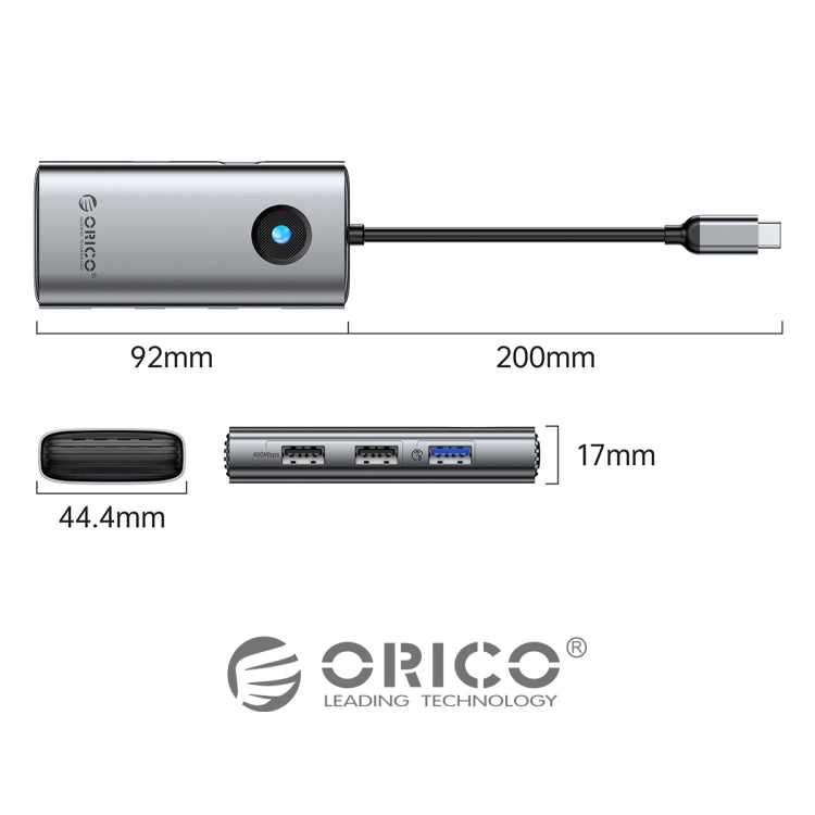 ORICO PW11-6P Type-C / USB-C 6-in-1 5Gbps Multifunction Docking Station (Silver) - USB HUB by ORICO | Online Shopping UK | buy2fix