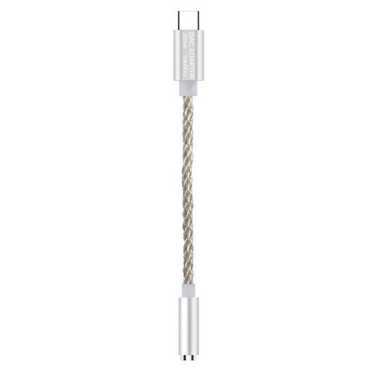 TA12-R2 USB-C / Type-C Male to 3.5mm Audio Female Single Crystal Copper Braid Earphone Adapter(Copper + Silver) - Type-C Adapter by buy2fix | Online Shopping UK | buy2fix