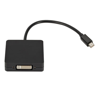 3 in 1 Mini DP Male to HDMI + VGA + DVI Female Square Adapter, Cable Length: 18cm (Black) -  by buy2fix | Online Shopping UK | buy2fix