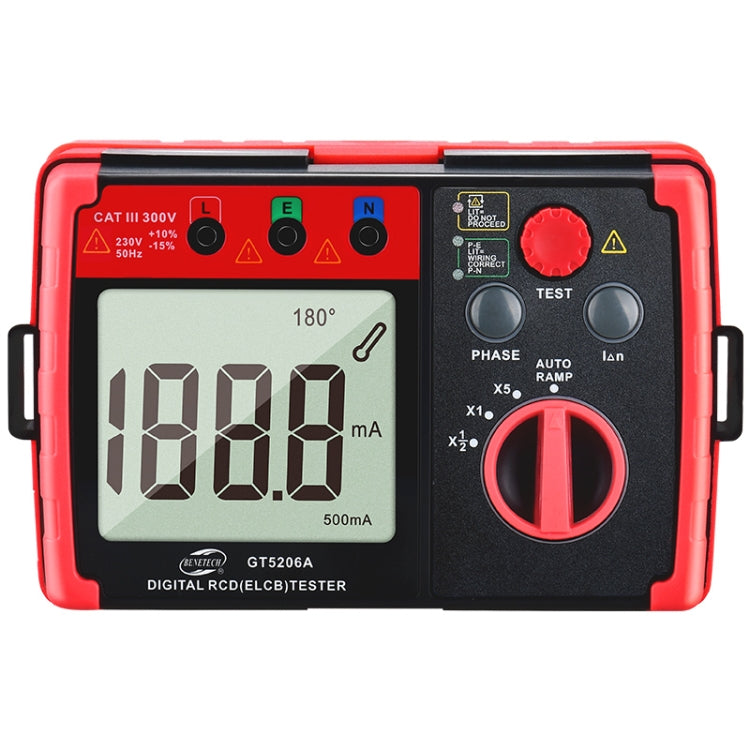 BENETECH GT5206A Professional LCD Digital Leakage Protector Switch Tester - Battery & Resistance Tester by BENETECH | Online Shopping UK | buy2fix