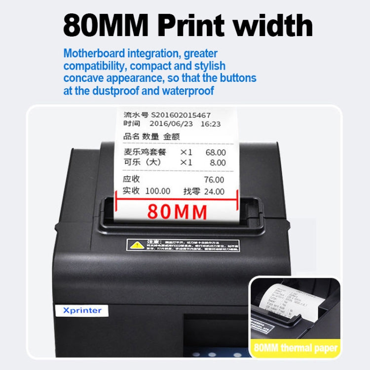 Xprinter N160II USB+WIFI Interface 80mm 160mm/s Automatic Thermal Receipt Printer, EU Plug - Printer by Xprinter | Online Shopping UK | buy2fix