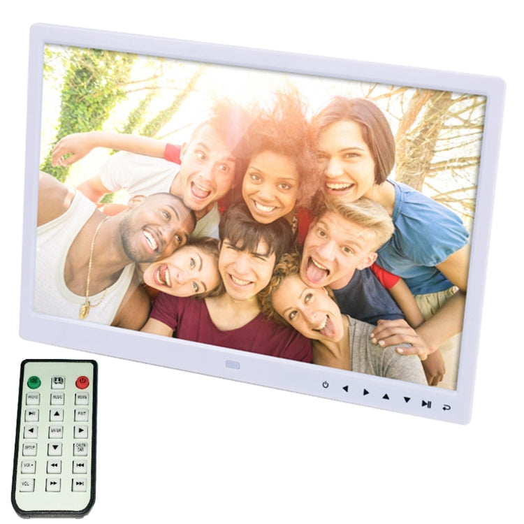 15.0 inch LED Display Digital Photo Frame with Holder / Remote Control, Allwinner, Support USB / SD Card Input / OTG(White) - Consumer Electronics by buy2fix | Online Shopping UK | buy2fix