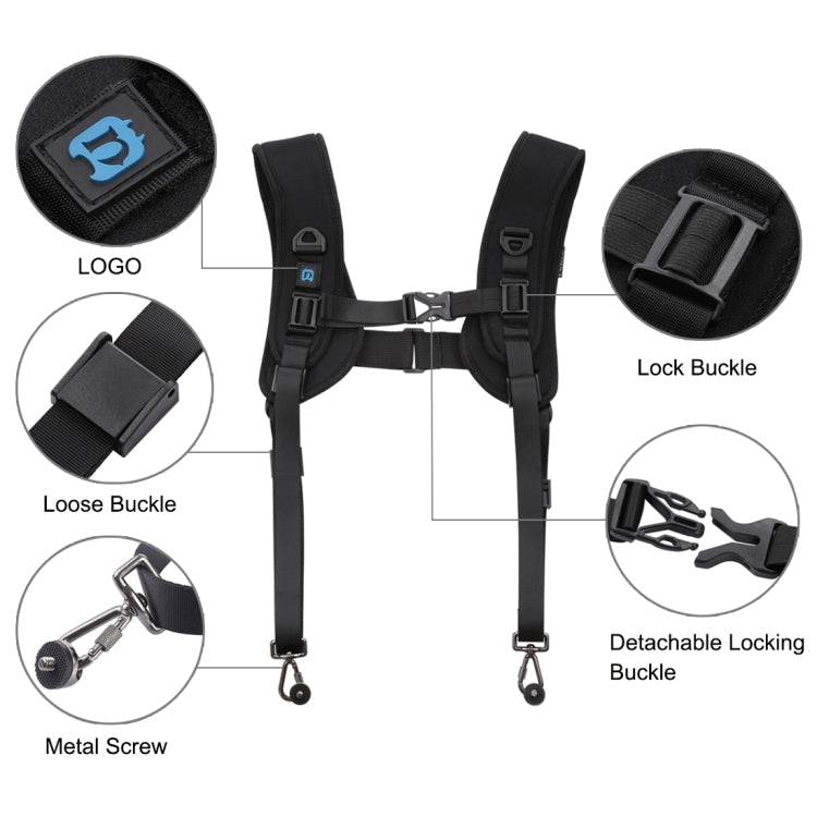 PULUZ 3 in 1 Multi-functional Bundle Waistband Strap + Double Shoulders Strap + Capture Camera Clip Kits with Hook for SLR / DSLR Cameras - Camera Accessories by PULUZ | Online Shopping UK | buy2fix