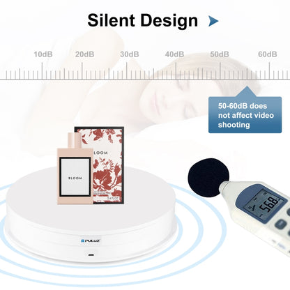 PULUZ 30cm Adjusting Speed Rotating Turntable Display Stand, Load 10-15kg, US Plug(White) -  by PULUZ | Online Shopping UK | buy2fix
