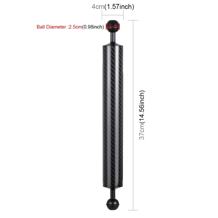 PULUZ 14.56 inch 37cm Length 40mm Diameter Dual Balls Carbon Fiber Floating Arm, Ball Diameter: 25mm, Buoyancy: 300g - Camera Accessories by PULUZ | Online Shopping UK | buy2fix