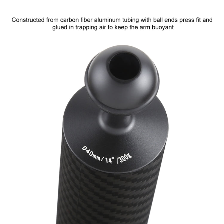 PULUZ 14.56 inch 37cm Length 40mm Diameter Dual Balls Carbon Fiber Floating Arm, Ball Diameter: 25mm, Buoyancy: 300g - Camera Accessories by PULUZ | Online Shopping UK | buy2fix