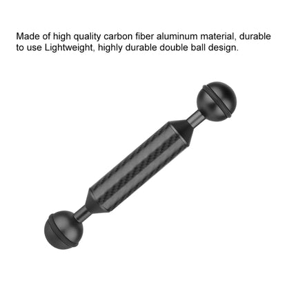 PULUZ 5 inch 13cm Length 20.8mm Diameter Dual Balls Carbon Fiber Floating Arm, Ball Diameter: 25mm(Black) - Diving Accessories by PULUZ | Online Shopping UK | buy2fix