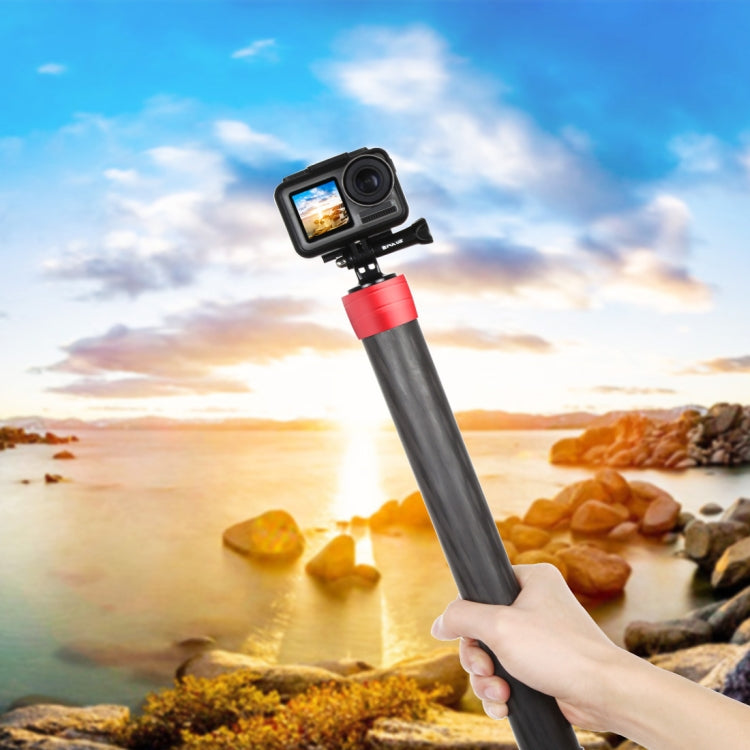 PULUZ Carbon Fiber Extension Monopod Pole Rod Extendable Stick for DJI / MOZA / Feiyu V2 / Zhiyun G5 / SPG Gimbal, Length: 35cm(Red) - DJI & GoPro Accessories by PULUZ | Online Shopping UK | buy2fix