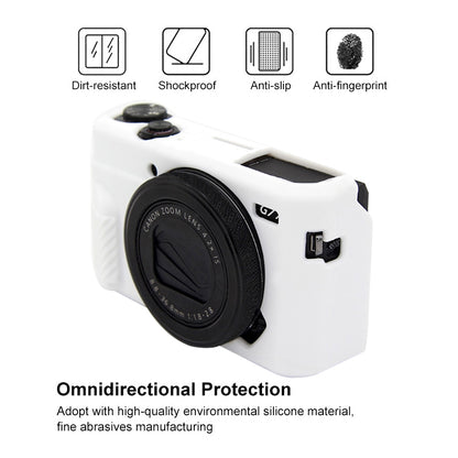 PULUZ Soft Silicone Protective Case for Canon EOS G7 X Mark II(White) - Protective Case by PULUZ | Online Shopping UK | buy2fix