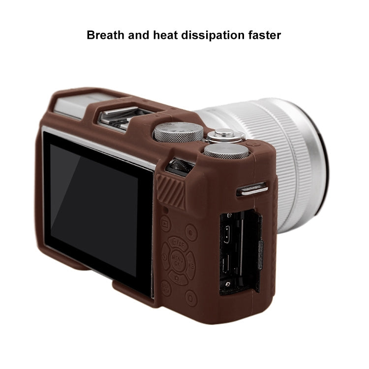 PULUZ Soft Silicone Protective Case for FUJIFILM X-A3 / X-A10(Coffee) - Camera Accessories by PULUZ | Online Shopping UK | buy2fix