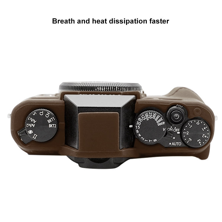 PULUZ Soft Silicone Protective Case for FUJIFILM XT10(Coffee) - Camera Accessories by PULUZ | Online Shopping UK | buy2fix