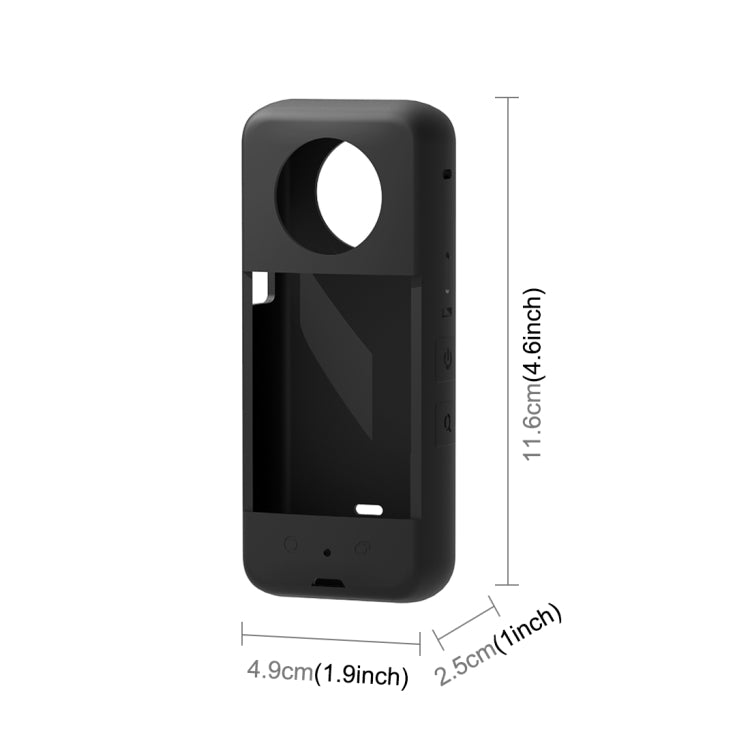 For Insta360 X3 PULUZ Silicone Protective Case with Lens Cover(Black) - Case & Bags by PULUZ | Online Shopping UK | buy2fix