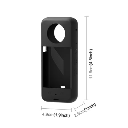 For Insta360 X3 PULUZ Silicone Protective Case with Lens Cover(Black) - Case & Bags by PULUZ | Online Shopping UK | buy2fix