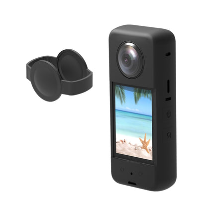 For Insta360 X3 PULUZ Silicone Protective Case with Lens Cover(Black) - Case & Bags by PULUZ | Online Shopping UK | buy2fix