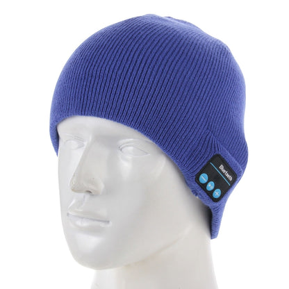 Knitted Bluetooth Headset Warm Winter Hat with Mic for Boy & Girl & Adults(Blue) - Smart Wear by buy2fix | Online Shopping UK | buy2fix