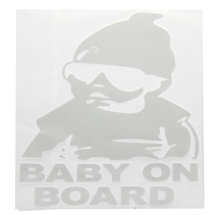 Baby On Board Pattern Vinyl Car Sticker, Size: 20cm x 13cm(White) - Warning Sticker by buy2fix | Online Shopping UK | buy2fix