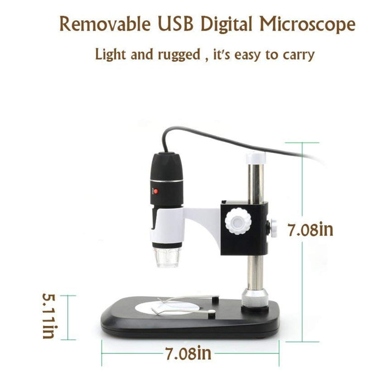 DMS-MDS800 40X-800X Magnifier 2.0MP Image Sensor USB Digital Microscope with 8 LEDs & Professional Stand - Consumer Electronics by buy2fix | Online Shopping UK | buy2fix