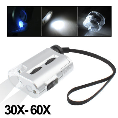 Pocket 30X-60X Microscope with 2-LED Lights / Money Detector Light - Consumer Electronics by buy2fix | Online Shopping UK | buy2fix