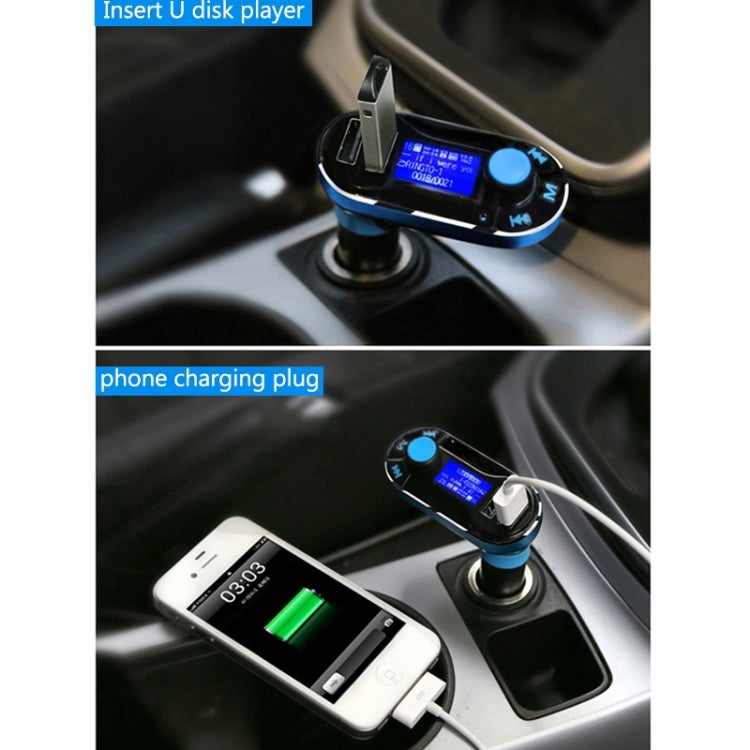 Bluetooth Tacking Handsfree Car Kit FM Transmitter with Remote Control, 2.1A Dual Car Charger, For iPhone, Galaxy, Sony, Lenovo, HTC, Huawei, and other Smartphones - In Car by buy2fix | Online Shopping UK | buy2fix