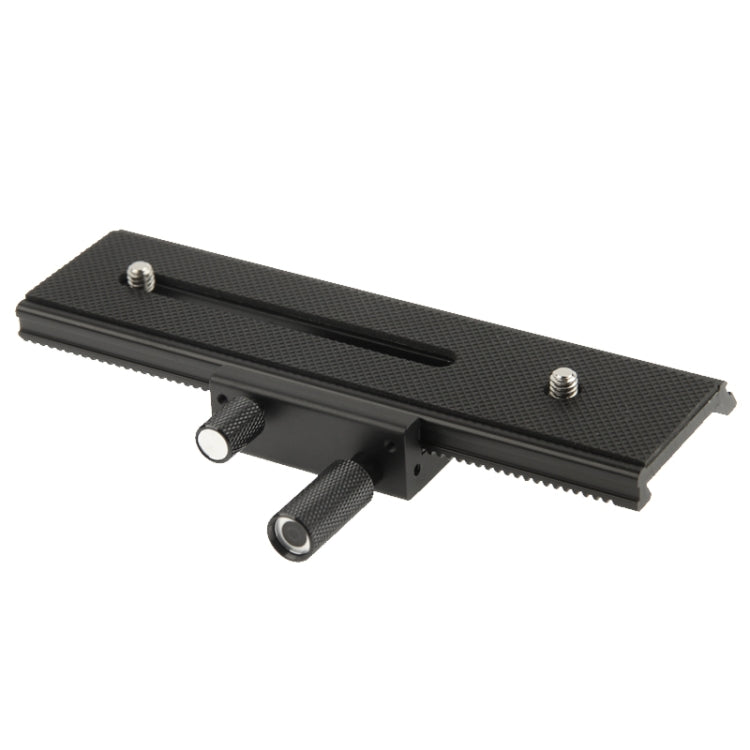 2-way Macro Focus Rail Slider Long-type Tripod Head Plate(Black) - Camera Accessories by buy2fix | Online Shopping UK | buy2fix