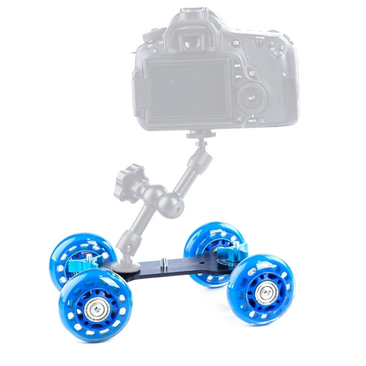 DEBO First Generation Camera Truck / Floor Table Video Slider Track Dolly Car for DSLR Camera / Camcorders(Blue) - Camera Accessories by DEBO | Online Shopping UK | buy2fix