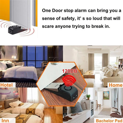 HH-MD001 Door Stop Wedge Alarm for Home and Travel(Black) - Security by buy2fix | Online Shopping UK | buy2fix