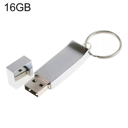 Metallic on Key Ring Style USB 2.0 Flash Disk (16GB)(Silver) - Computer & Networking by buy2fix | Online Shopping UK | buy2fix