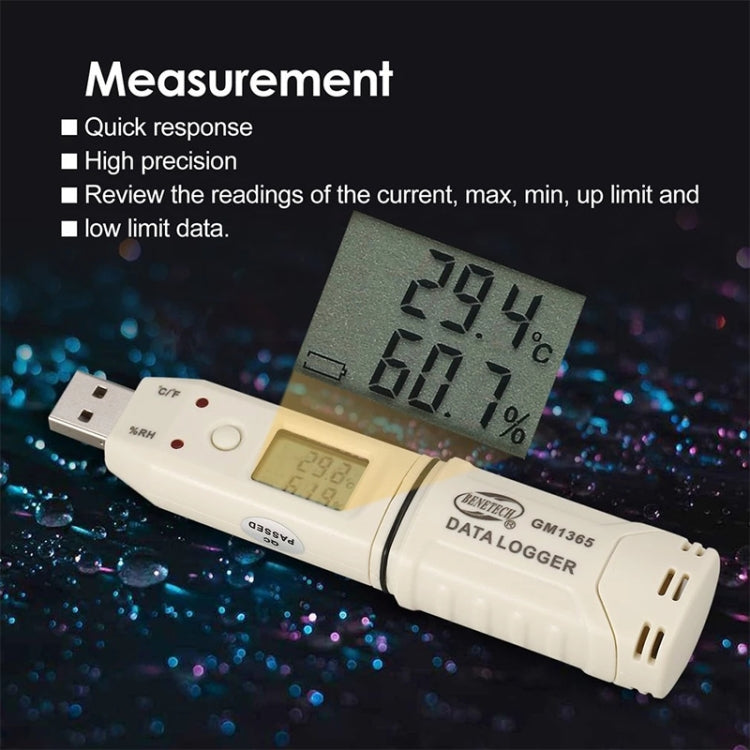 BENETECH GM1365 Digital Humidity & Temperature Data Logger - Consumer Electronics by BENETECH | Online Shopping UK | buy2fix