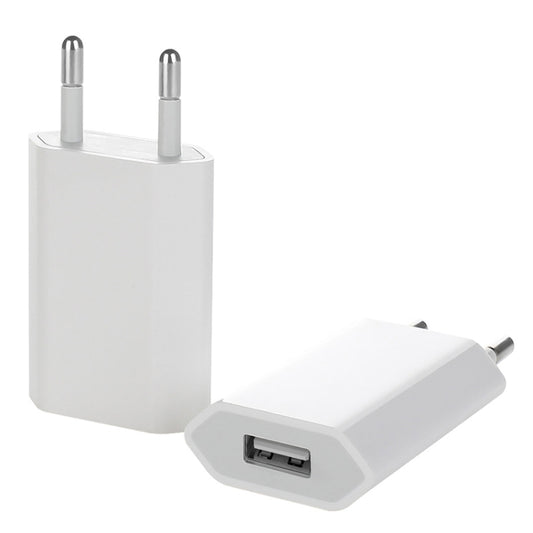 5V / 1A EU Socket USB Charger Adapter For  iPhone, Galaxy, Huawei, Xiaomi, LG, HTC and Other Smart Phones, Rechargeable Devices(White) - Apple Accessories by buy2fix | Online Shopping UK | buy2fix