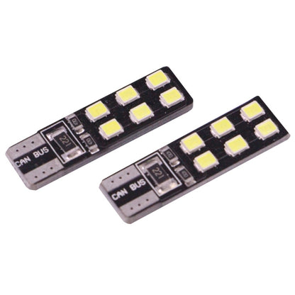 2 PCS T10 2.5W 90LM White Light 12 LED 2835 SMD CANBUS Car Signal Light Bulb - In Car by buy2fix | Online Shopping UK | buy2fix