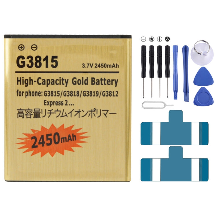 2450mAh High Capacity Gold Replacement Battery for Galaxy Express 2 / G3815 / G3818 / G3819 / G3812 - For Samsung by buy2fix | Online Shopping UK | buy2fix