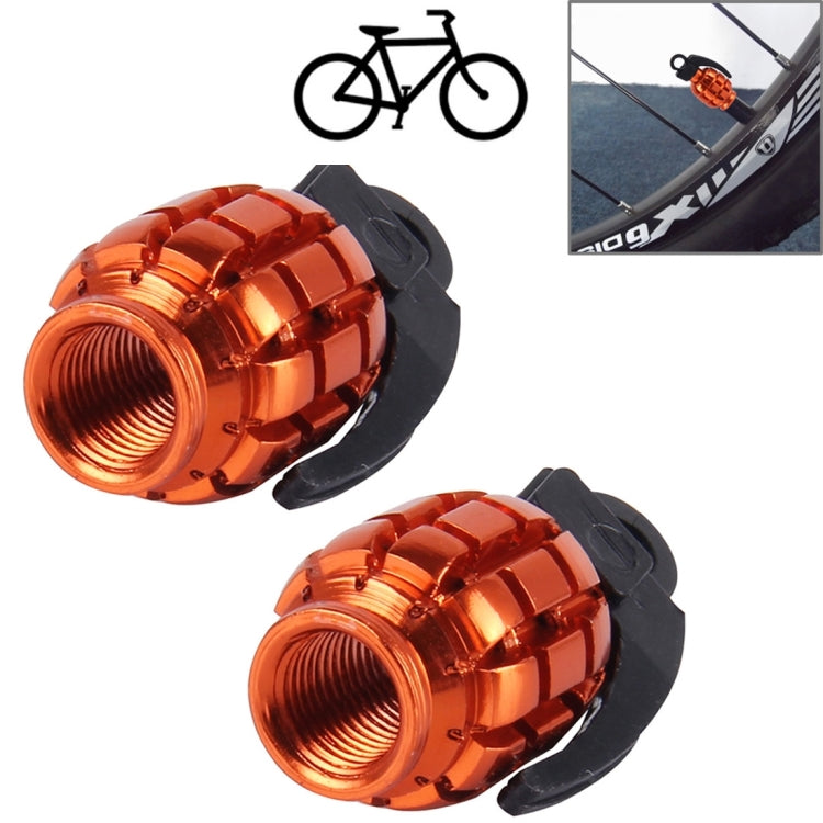 2 PCS Universal Grenade Shaped Bicycle Tire Valve Caps(Orange) - Outdoor & Sports by buy2fix | Online Shopping UK | buy2fix