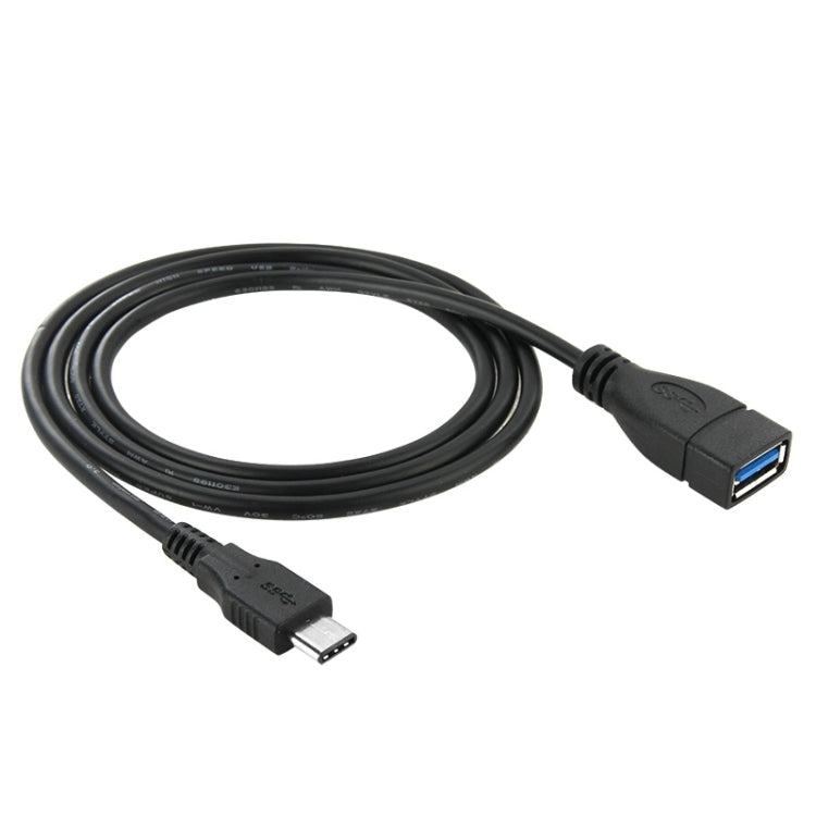 1m USB 3.1 Type C Male to USB 3.0 Type A Female OTG Data Cable, For Nokia N1 / Macbook 12(Black) - USB-C & Type-C Cable by buy2fix | Online Shopping UK | buy2fix