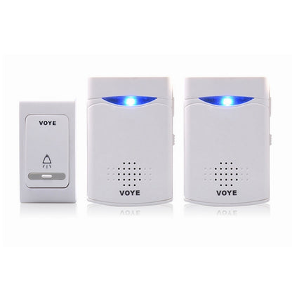 VOYE V006B2 Wireless Remote Control Chime Door Bell with Double-Receiver(White) - Wireless Doorbell by VOYE | Online Shopping UK | buy2fix