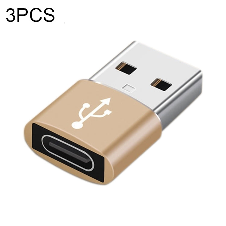 USB-C / Type-C Female to USB 3.0 Male Aluminum Alloy Adapter, Support Charging & Transmission Data(Gold) - Type-C Adapter by buy2fix | Online Shopping UK | buy2fix