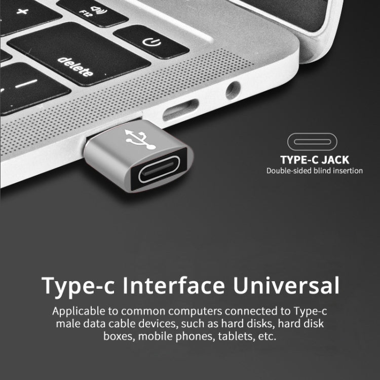 USB-C / Type-C Female to USB 3.0 Male Aluminum Alloy Adapter, Support Charging & Transmission Data(Silver) - Type-C Adapter by buy2fix | Online Shopping UK | buy2fix