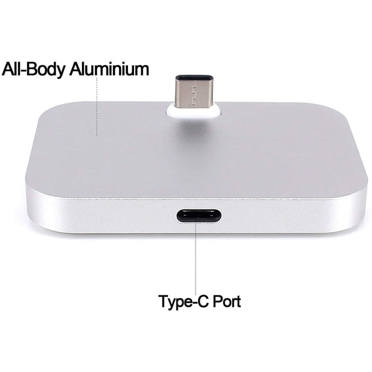 USB-C / Type-C Aluminum Alloy Desktop Station Dock Charger(Silver) - Dock Charger by buy2fix | Online Shopping UK | buy2fix