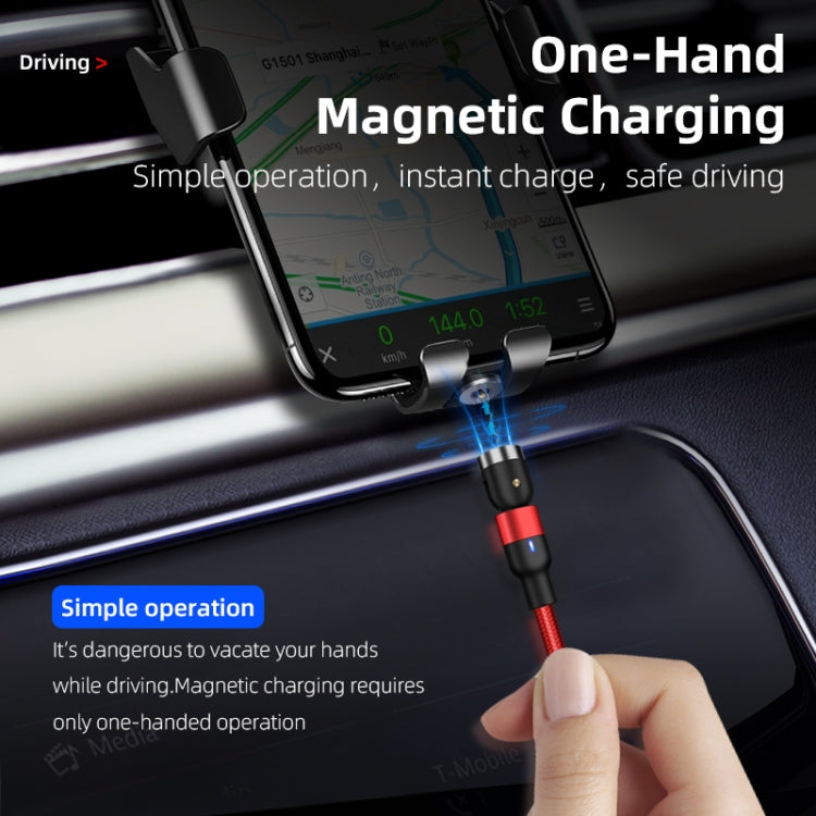 1m 2A Output USB to Micro USB Nylon Braided Rotate Magnetic Charging Cable(Red) - Mobile Accessories by buy2fix | Online Shopping UK | buy2fix