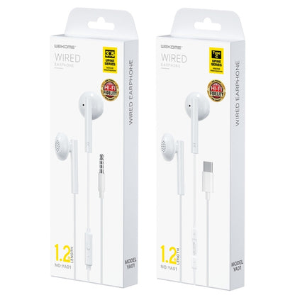 WK YA01 Type-C In-Ear Wired Earphone, Length: 1.2m - Type-C Earphone by WK | Online Shopping UK | buy2fix